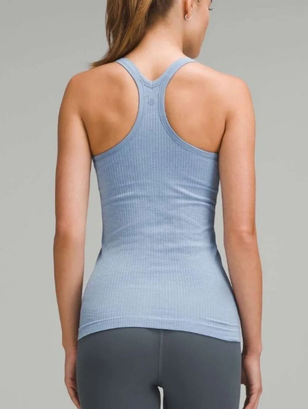 lululemon athletica light blue ribbed racerback tank